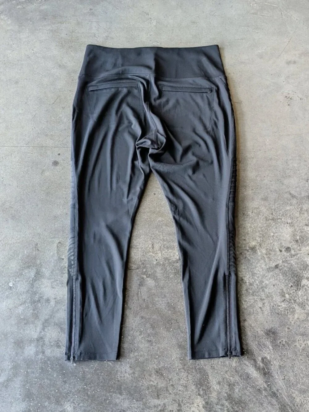Athleta Delancy Moto Tight in Black High Rise Ankle Zippers size 1X